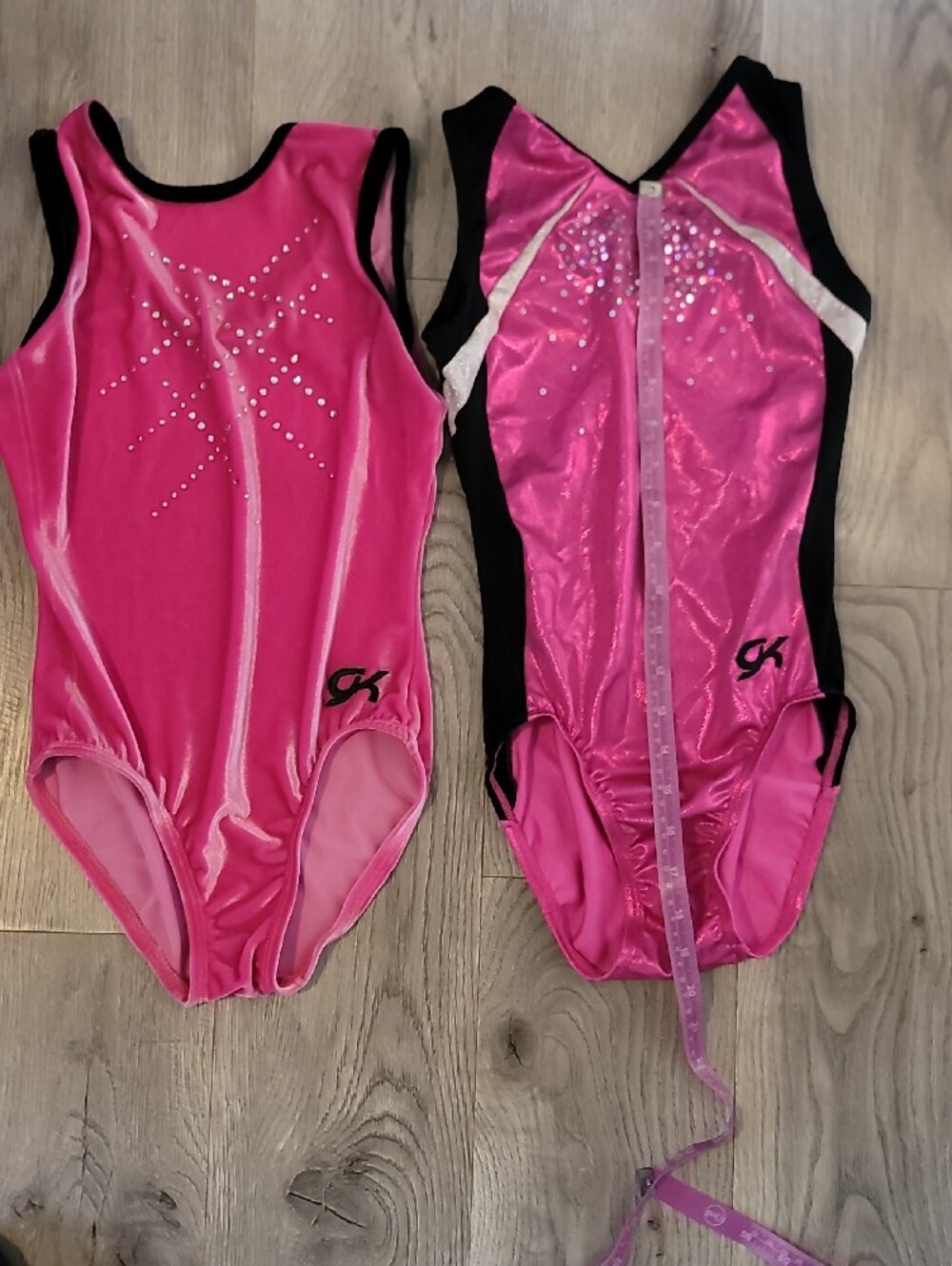 GK Elite Lot Of 2 Pink Sparkle Gymnastics Leotards AXS EUC - Picture 6 of 6